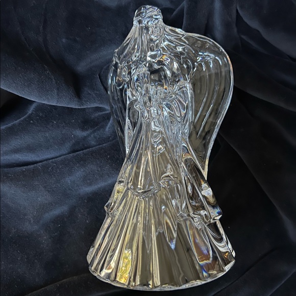 Clear Crystal Angel Figurine Tapered Candle Holder, 7” high - Picture 3 of 6